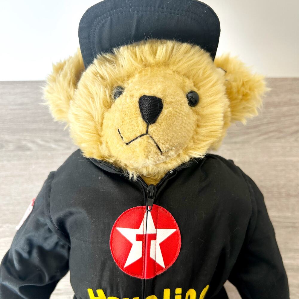 Vintage 2000 Texaco "Speedy" Racing Oil Gas Station Attendant Teddy Bear 16"